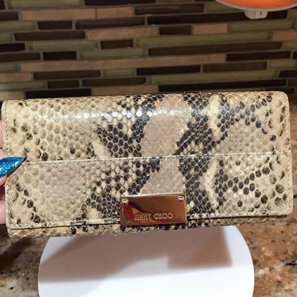 Jimmy Choo Python Embossed Leather Continental Wallet 😍🔥 - Picture 16 of 17